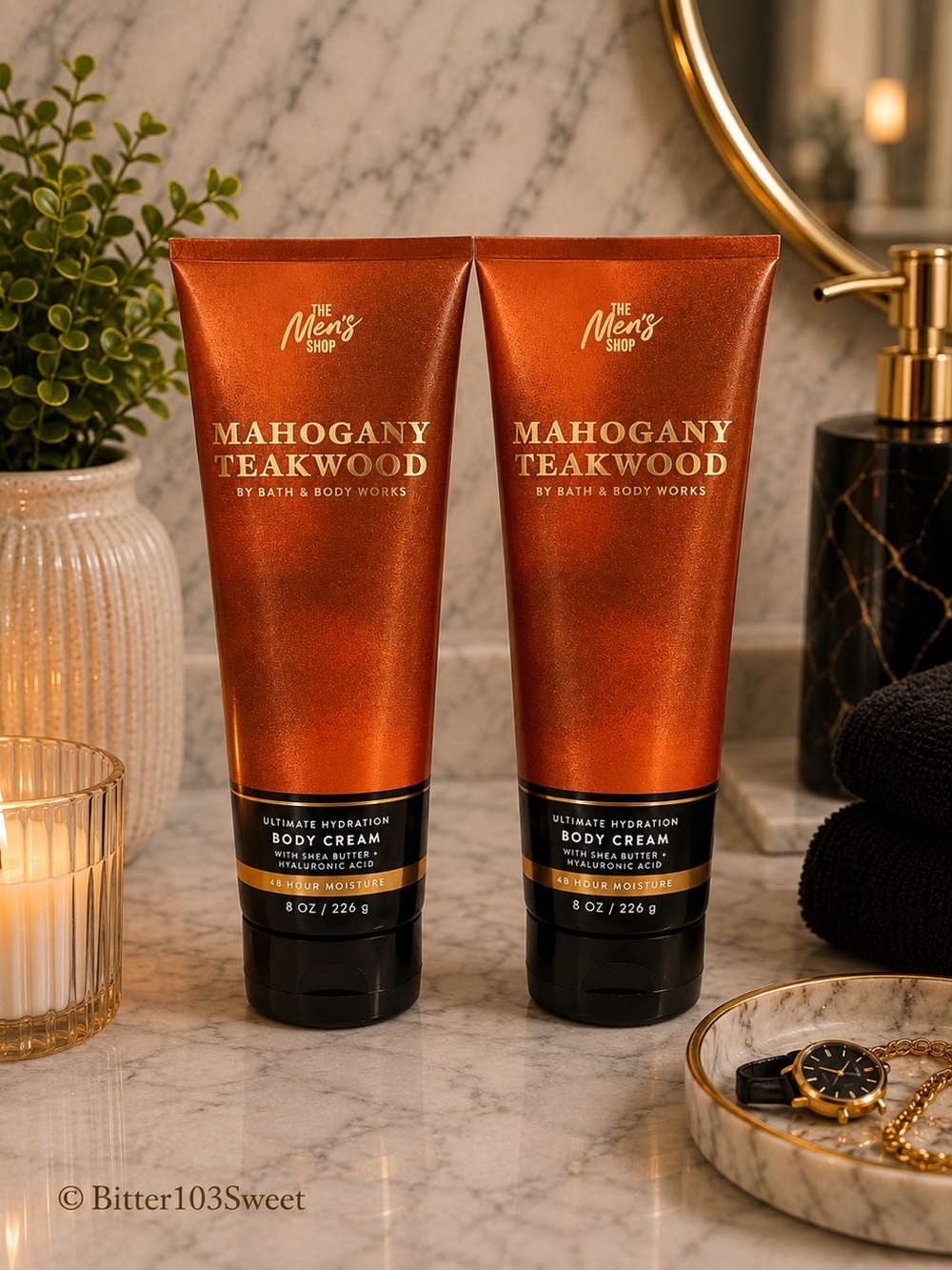 Bath & Body Works Mahogany Teakwood Ultimate Hydration Body Cream Duo